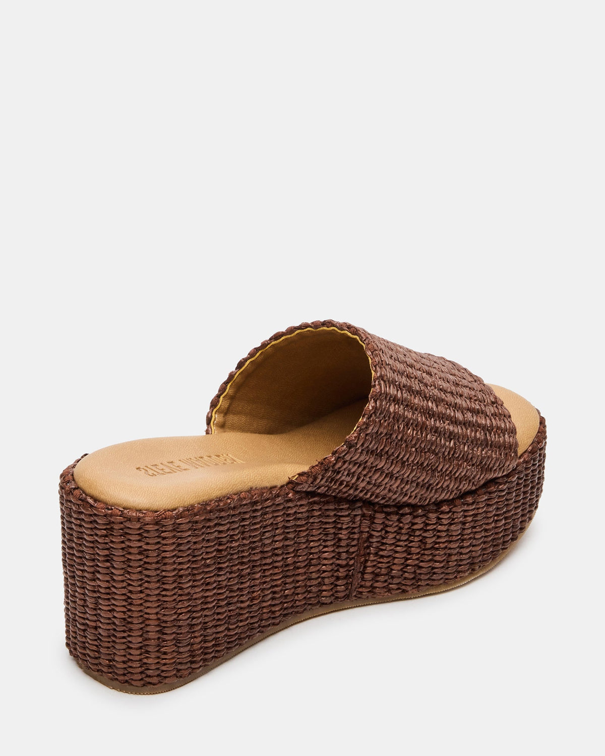 JETTY Brown Raffia Platform Wedge Women's Sandal - Steve Madden