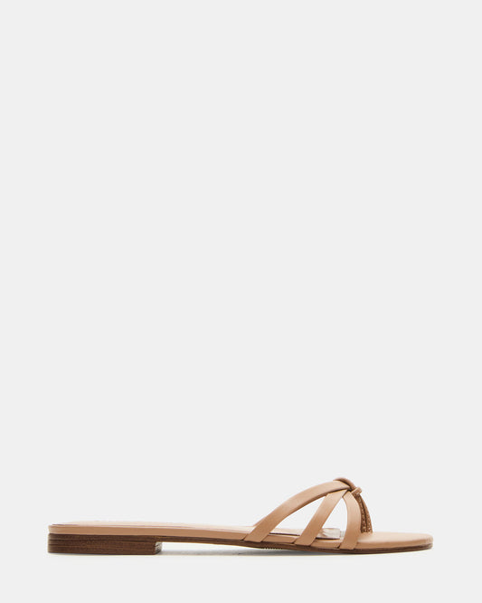 CALISSI Natural Leather Strappy Women's Slide Sandal - Steve Madden