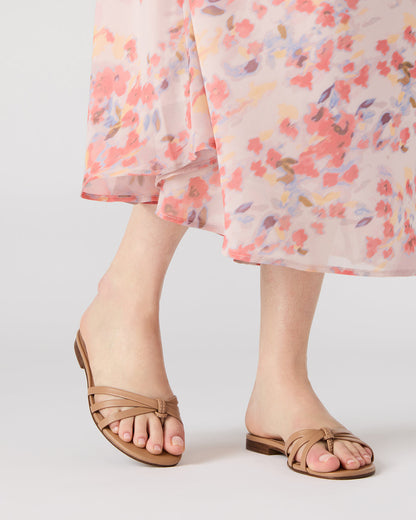 CALISSI Natural Leather Strappy Women's Slide Sandal - Steve Madden