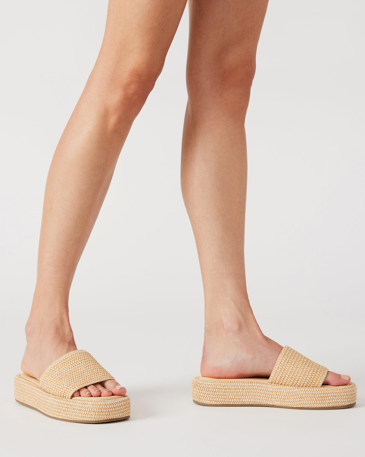BEACHY Natural Platform Slide Women's Sandal - Steve Madden