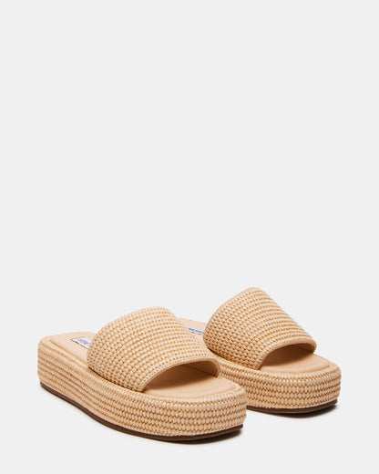 BEACHY Natural Platform Slide Women's Sandal - Steve Madden