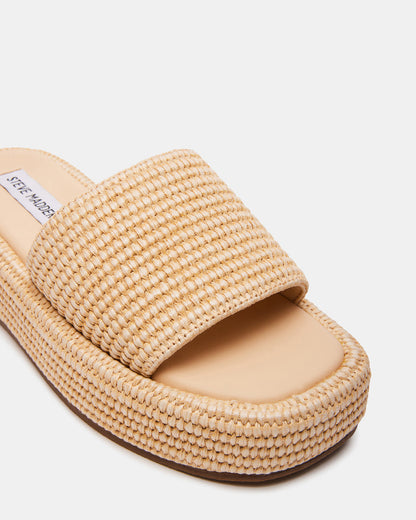 BEACHY Natural Platform Slide Women's Sandal - Steve Madden