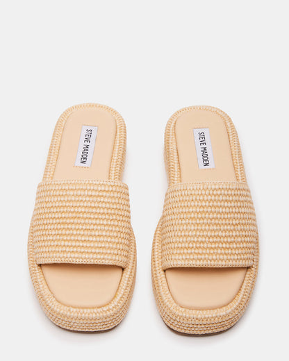 BEACHY Natural Platform Slide Women's Sandal - Steve Madden