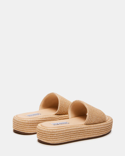 BEACHY Natural Platform Slide Women's Sandal - Steve Madden