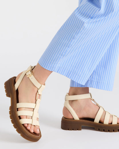 JARELLI Bone Leather Strappy Platform Women's Sandal - Steve Madden