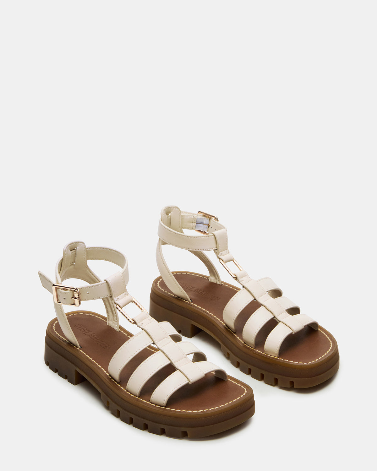 JARELLI Bone Leather Strappy Platform Women's Sandal - Steve Madden