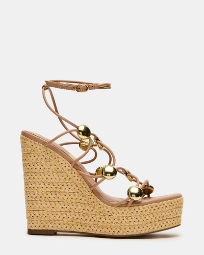 OAKLIE Natural Platform Strappy Wedge Women's Sandal - Steve Madden