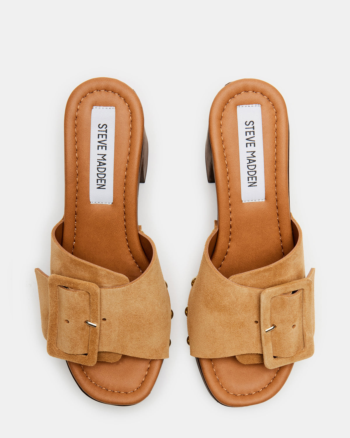 MARLENA Sand Suede Women's Wood Bottom Mule Platform Heel - Steve Madden