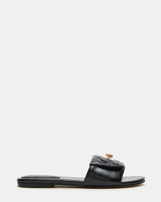 MORELAND Black Quilted Slide Women's Sandal - Steve Madden