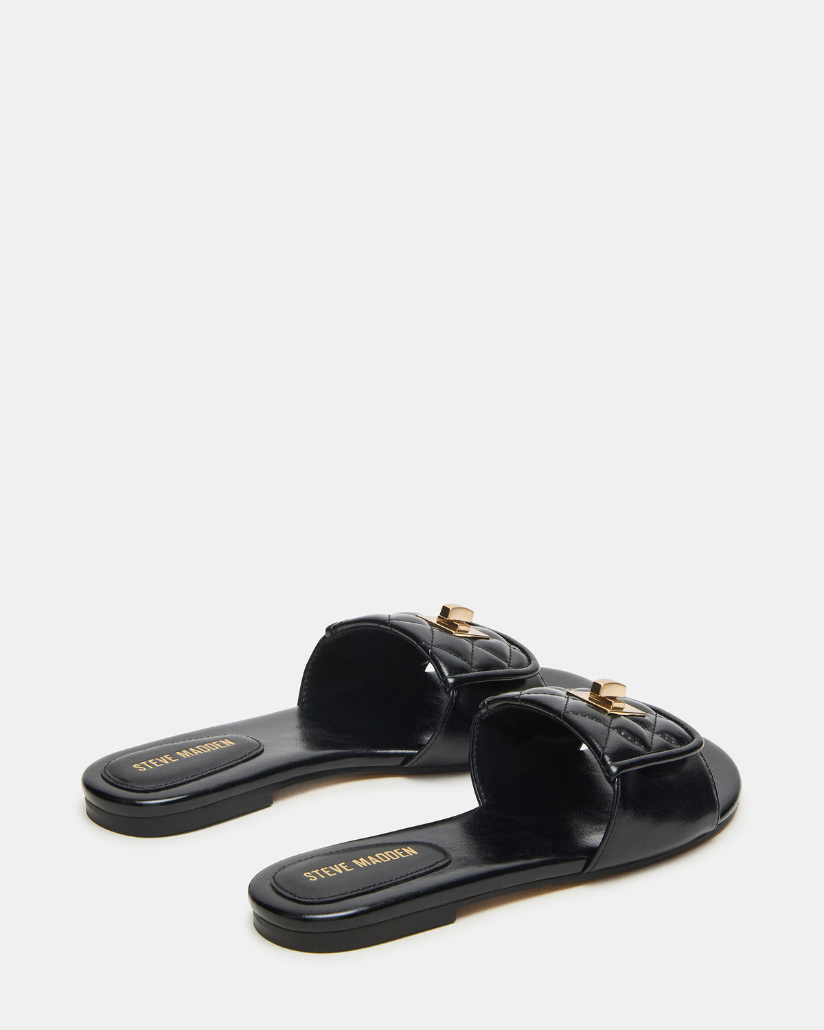 MORELAND Black Quilted Slide Women's Sandal - Steve Madden