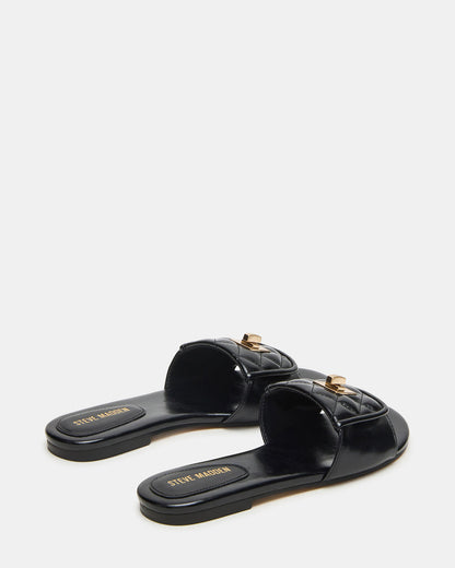MORELAND Black Quilted Slide Women's Sandal - Steve Madden
