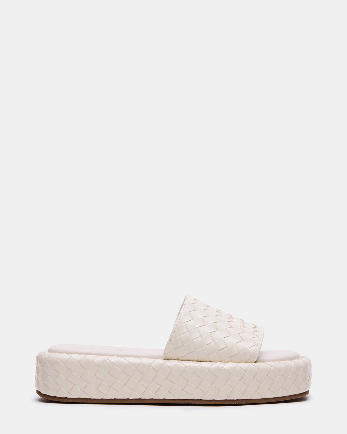 BEACHY Quilted Bone Platform Slide Women's Sandal - Steve Madden