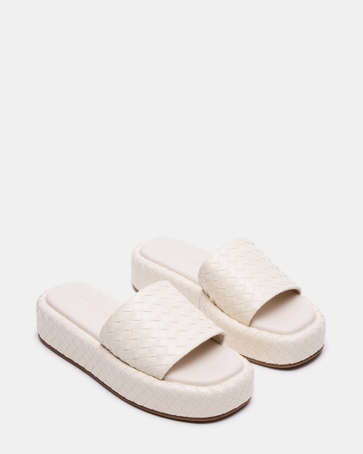 BEACHY Quilted Bone Platform Slide Women's Sandal - Steve Madden