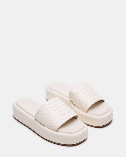 BEACHY Quilted Bone Platform Slide Women's Sandal - Steve Madden