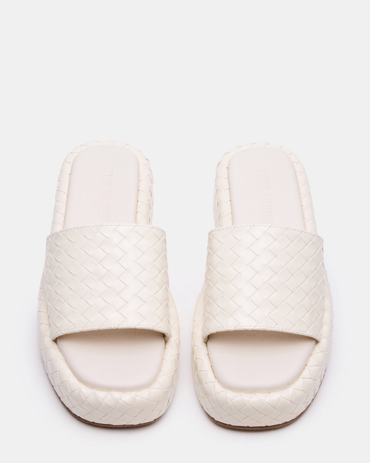 BEACHY Quilted Bone Platform Slide Women's Sandal - Steve Madden