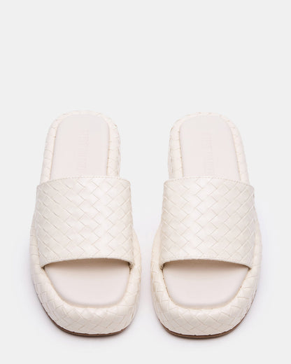 BEACHY Quilted Bone Platform Slide Women's Sandal - Steve Madden