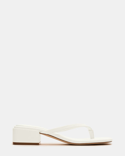 CARIBBEAN White Square-Toe Mule Thong Women's Sandal - Steve Madden