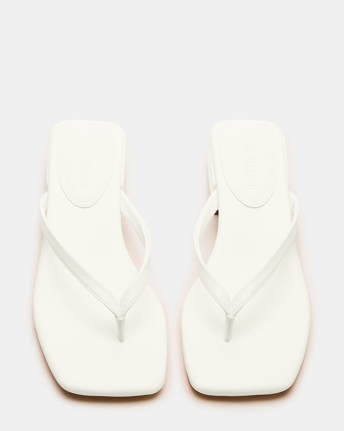 CARIBBEAN White Square-Toe Mule Thong Women's Sandal - Steve Madden