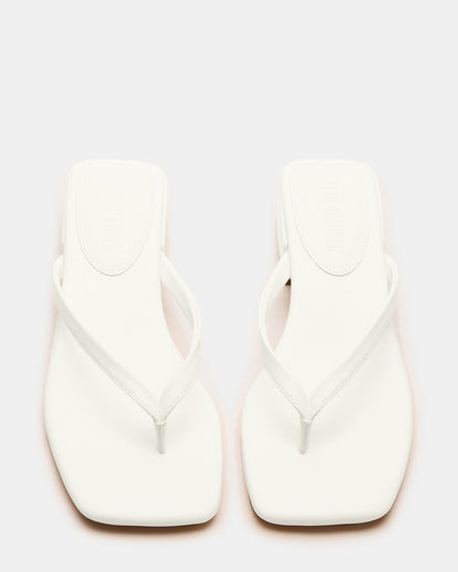 CARIBBEAN White Square-Toe Mule Thong Women's Sandal - Steve Madden