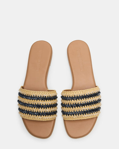 KOOPER Navy Multi Slide Sandal | Women's Sandals - Steve Madden