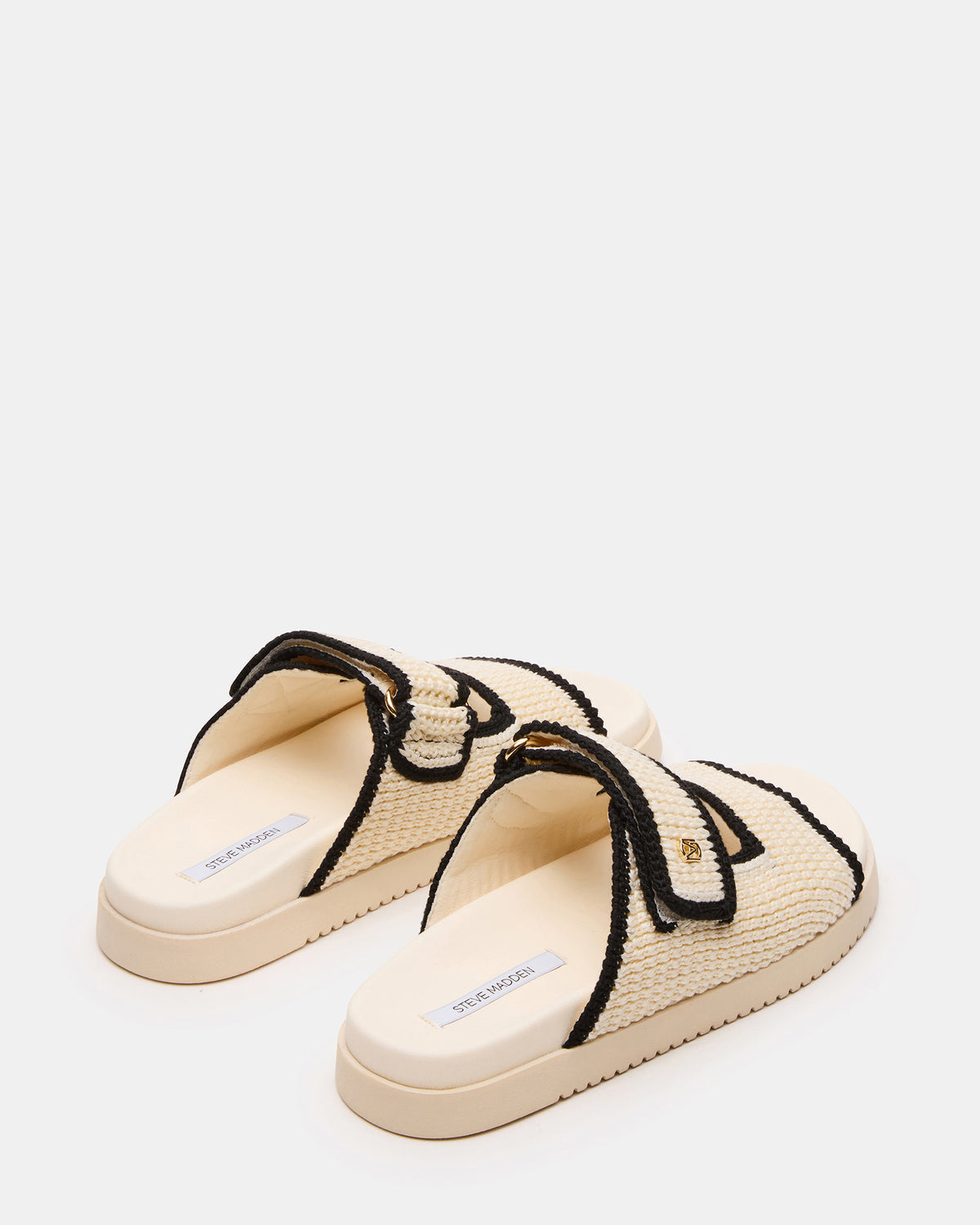 MAYSIE Cream Multi Woven Flatform Footbed Slide Women's Sandal - Steve Madden