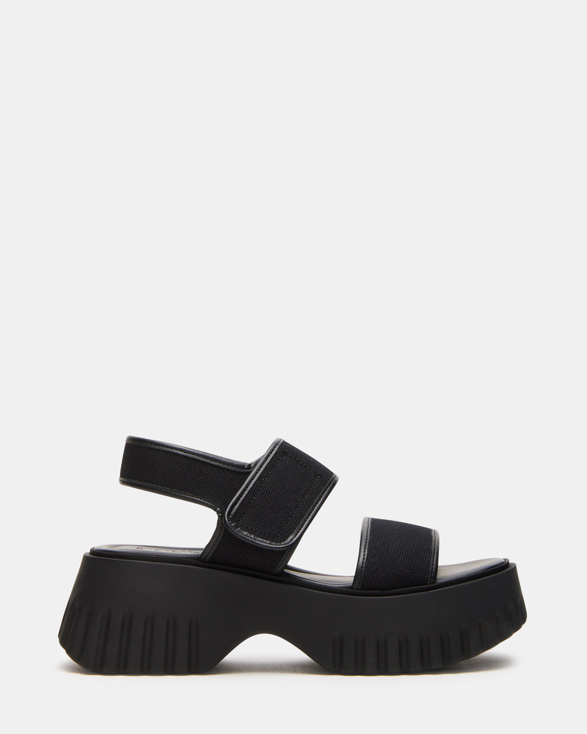 GROVER Black/Black Women's Square-Toe Platform Sandal - Steve Madden