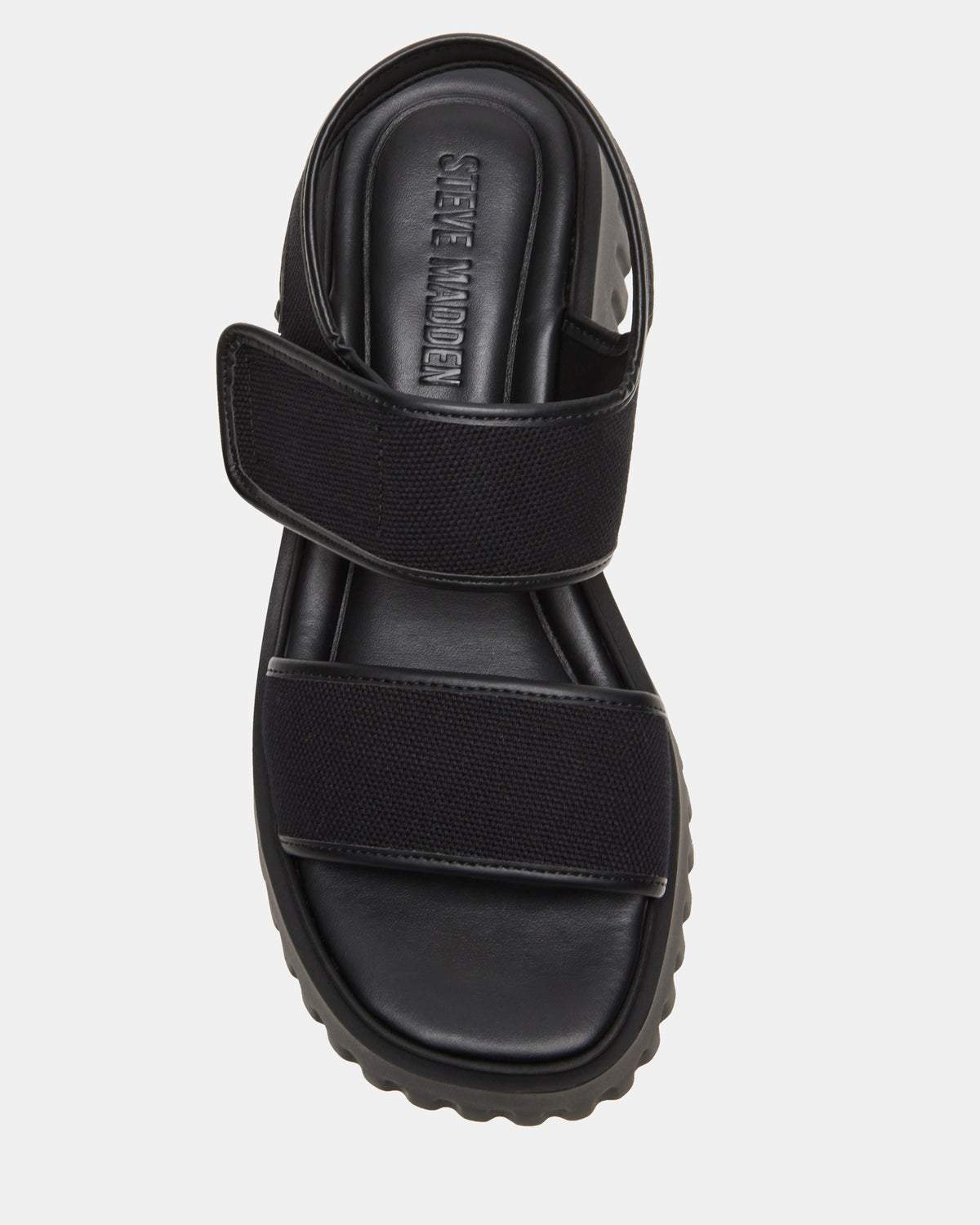 GROVER Black/Black Women's Square-Toe Platform Sandal - Steve Madden