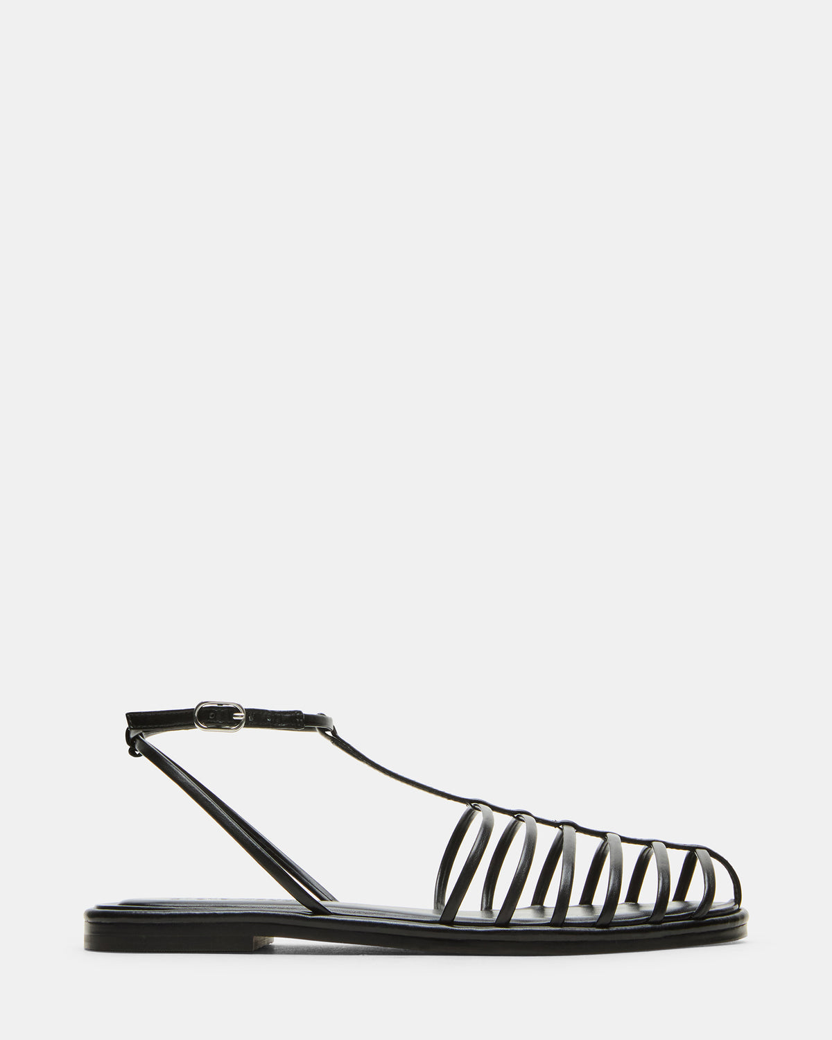 MARIN Black Flat Strappy Fisherman Women's Sandal - Steve Madden