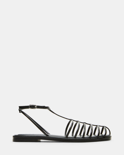 MARIN Black Flat Strappy Fisherman Women's Sandal - Steve Madden