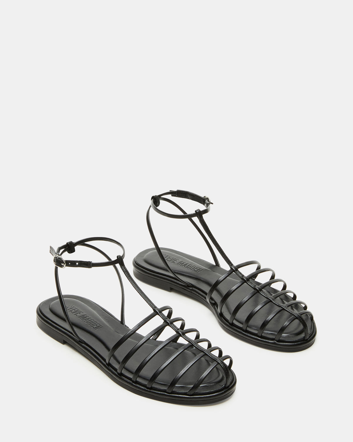 MARIN Black Flat Strappy Fisherman Women's Sandal - Steve Madden