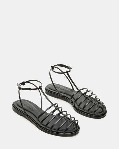 MARIN Black Flat Strappy Fisherman Women's Sandal - Steve Madden