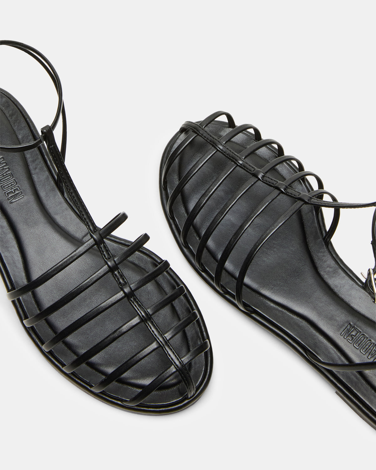 MARIN Black Flat Strappy Fisherman Women's Sandal - Steve Madden