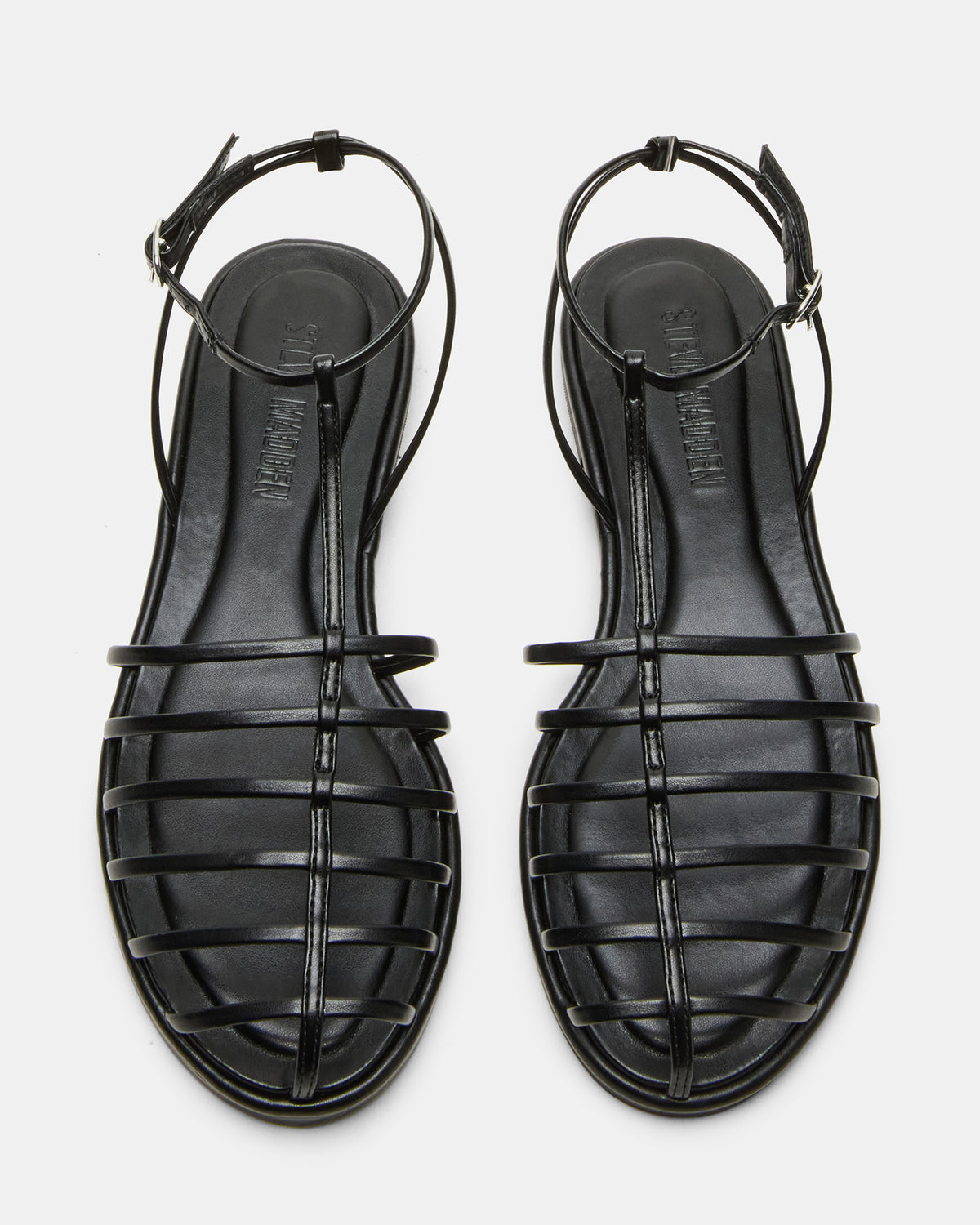 MARIN Black Flat Strappy Fisherman Women's Sandal - Steve Madden