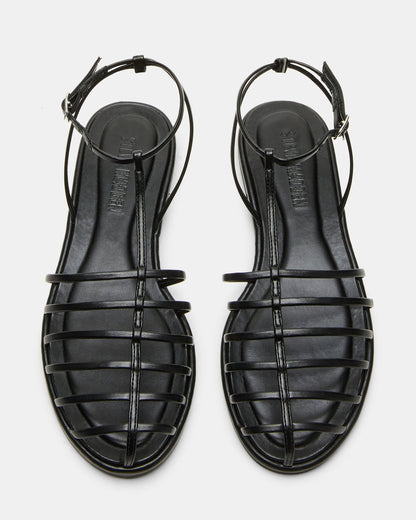 MARIN Black Flat Strappy Fisherman Women's Sandal - Steve Madden