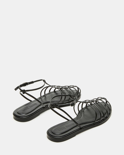 MARIN Black Flat Strappy Fisherman Women's Sandal - Steve Madden