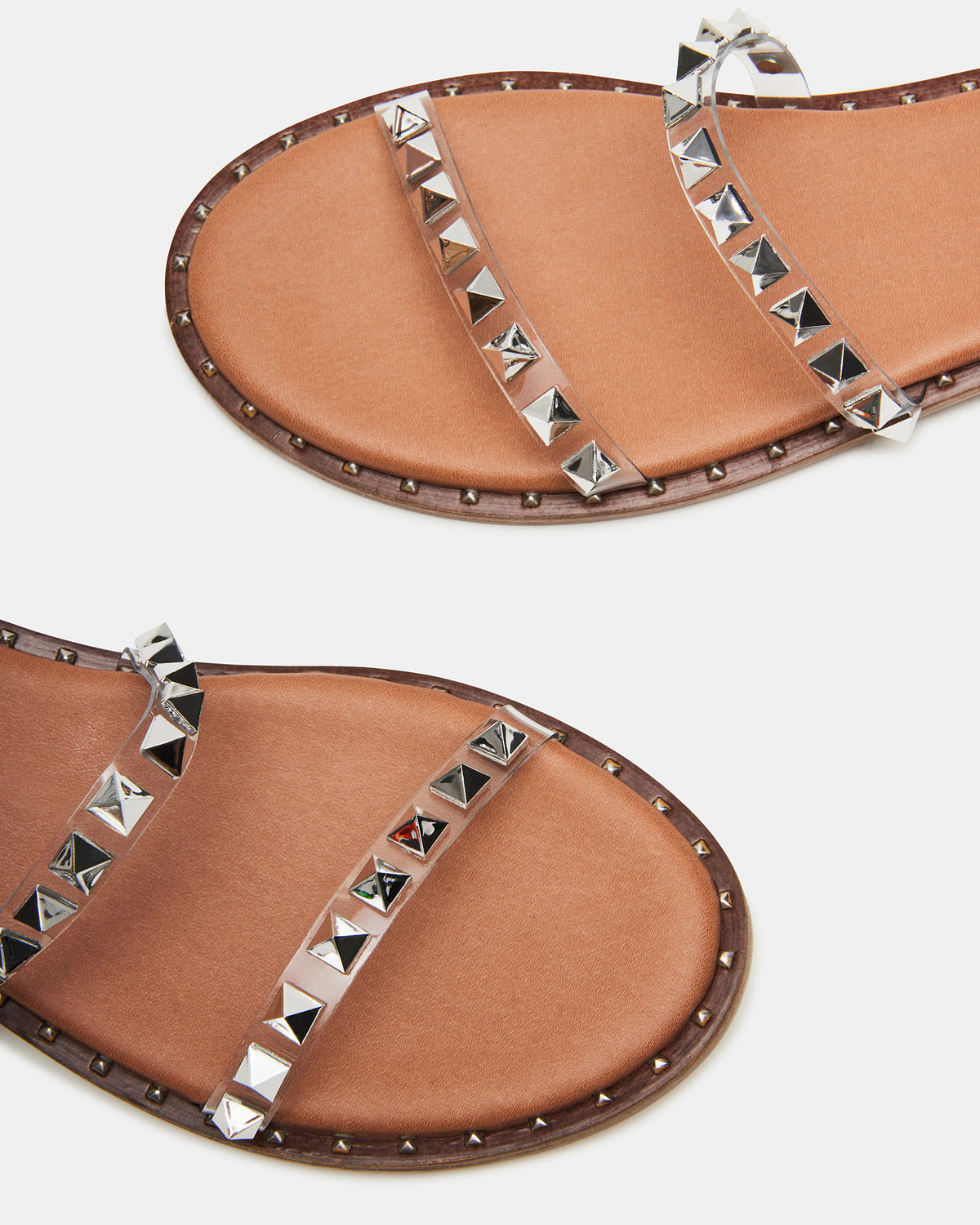 TRAVEL Clear Women's Studded Strappy Sandal - Steve Madden