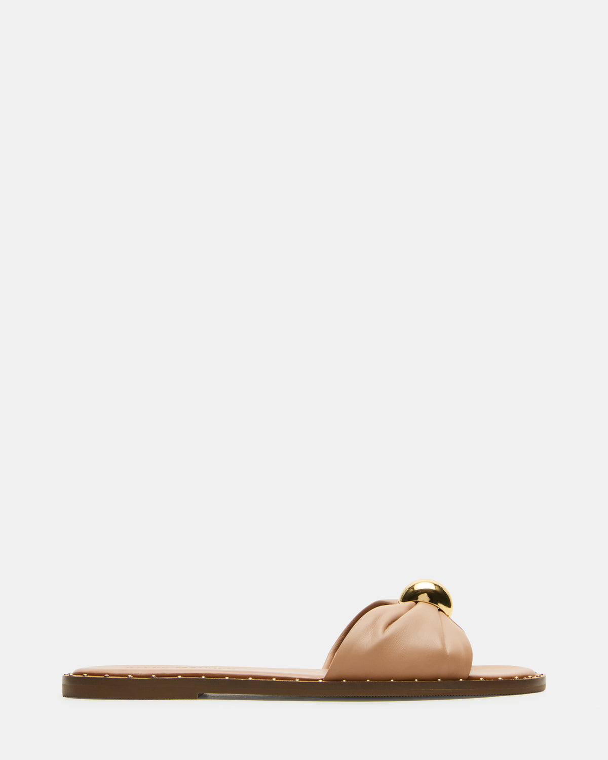 DIPSY Tan Leather Slide Rounded Toe Women's Sandal - Steve Madden