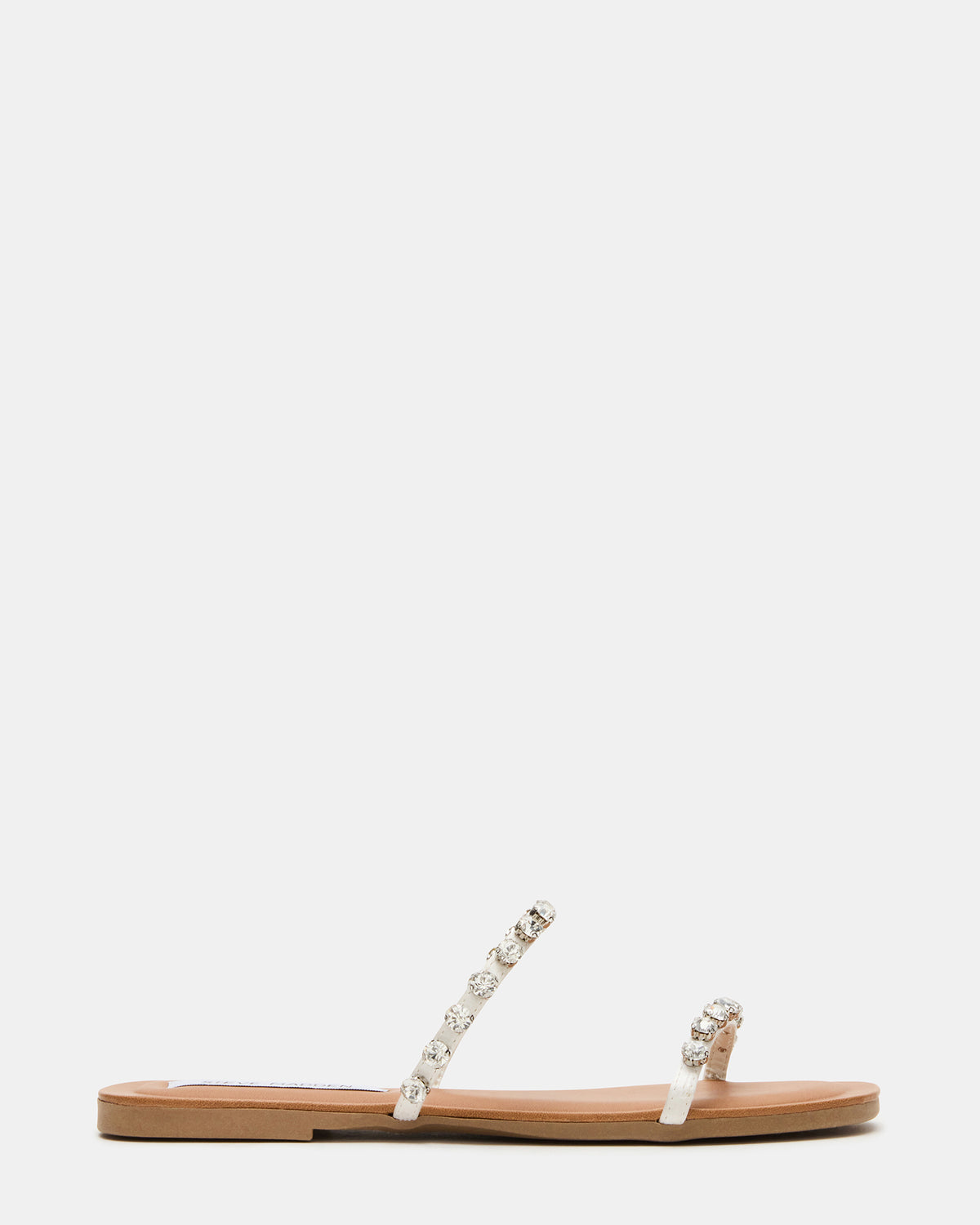 RETREAT Rhinestones Women's Strappy Square-Toe Slide Sandal - Steve Madden
