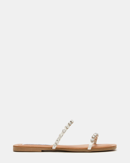 RETREAT Rhinestones Women's Strappy Square-Toe Slide Sandal - Steve Madden