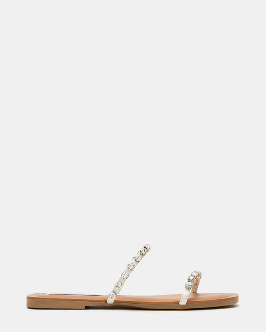 RETREAT Rhinestones Women's Strappy Square-Toe Slide Sandal - Steve Madden