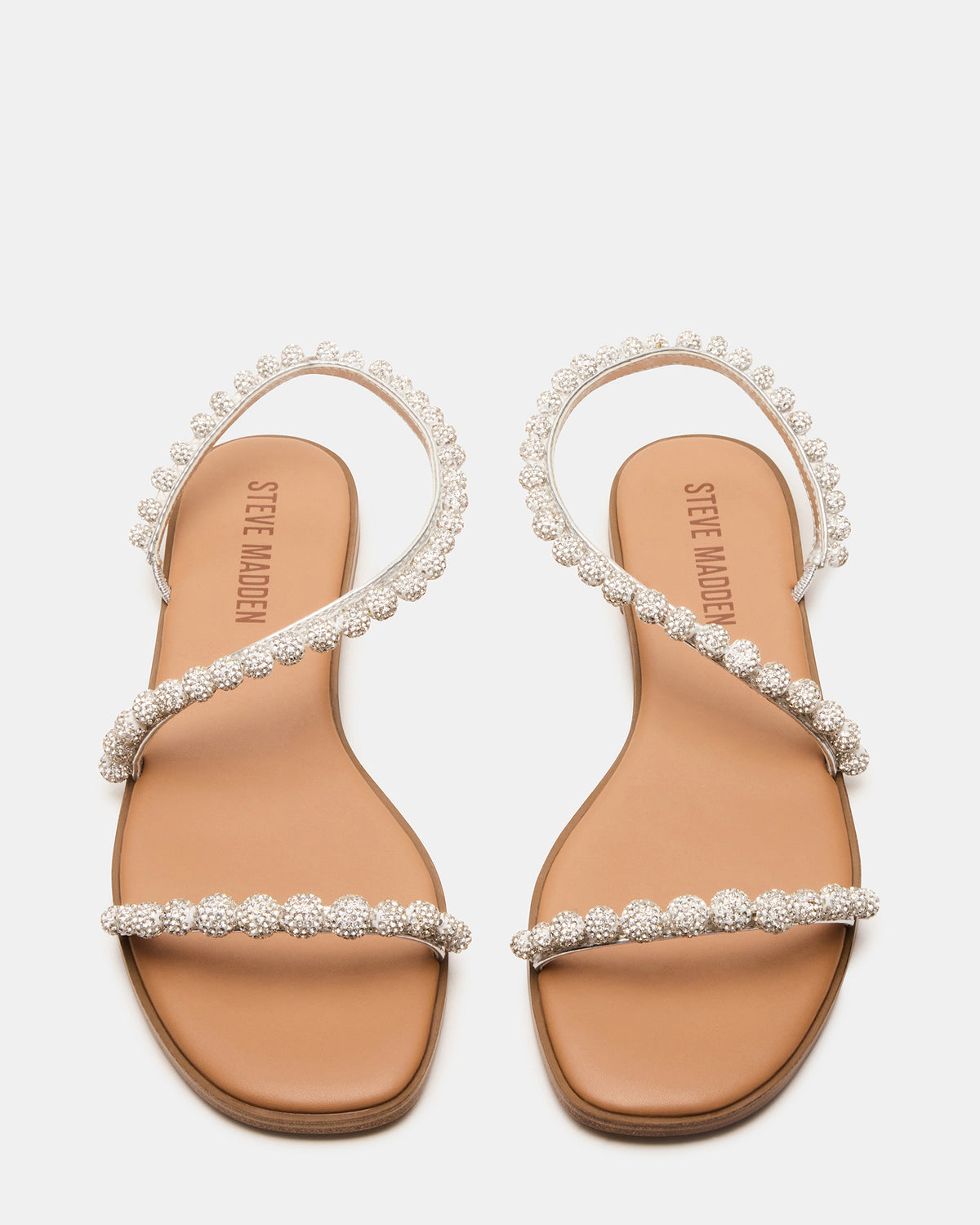 KINDRED Silver Multi Strappy Rhinestone Flat Women's Sandal - Steve Madden