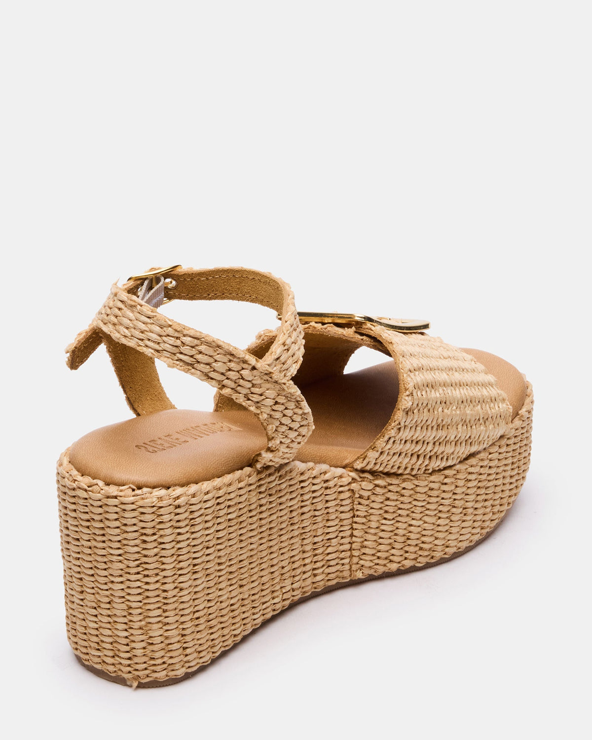 CIDER Natural Raffia Platform Wedge Women's Sandal - Steve Madden