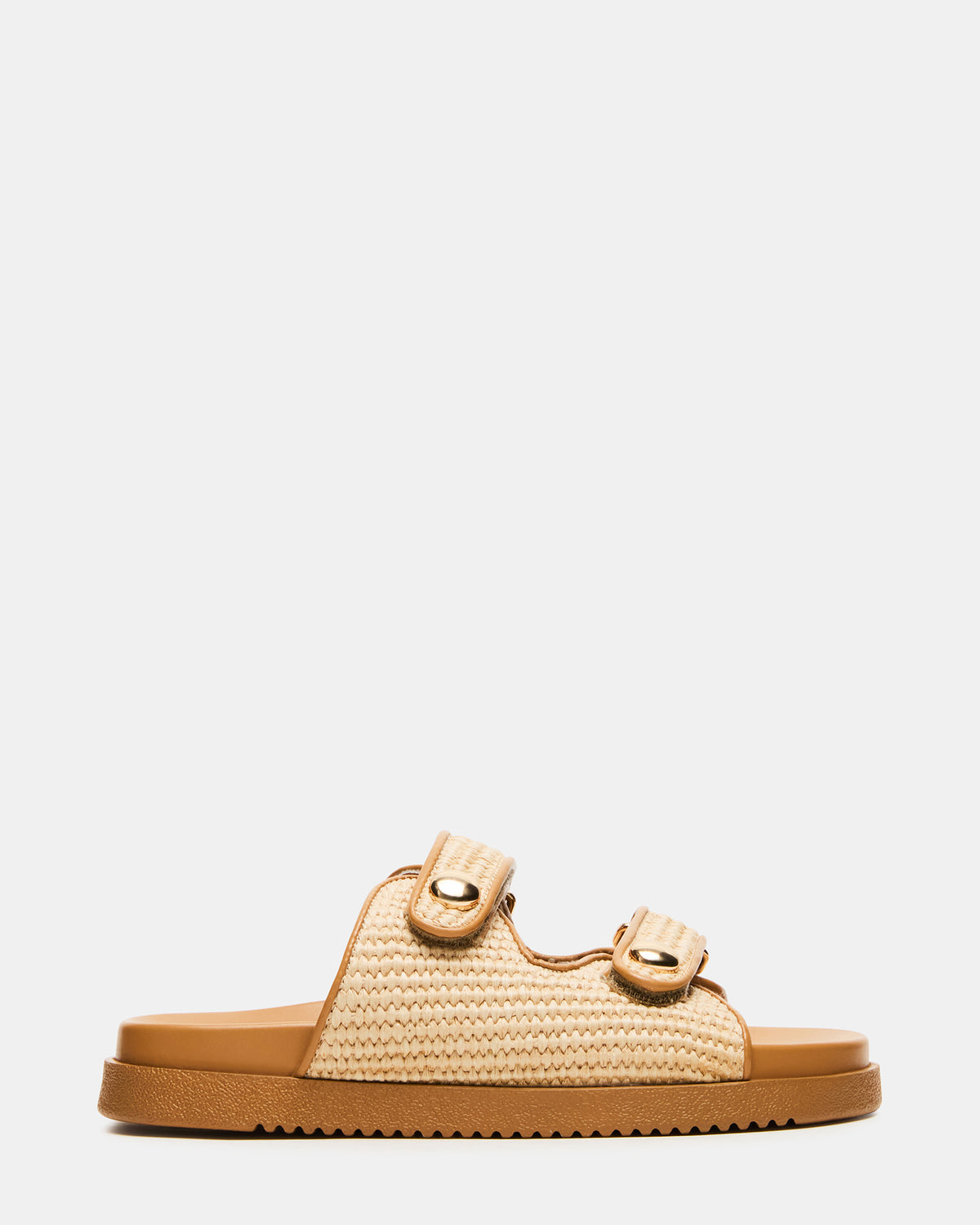 ATHENS Natural Raffia Slide Footbed Flatform Women's Sandal - Steve Madden