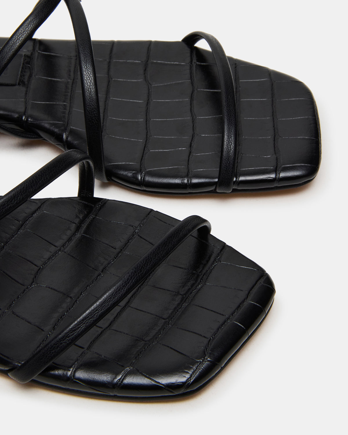 TANGO Black Square-Toe Strappy Women's Sandal - Steve Madden