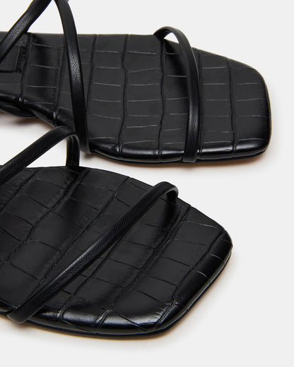 TANGO Black Square-Toe Strappy Women's Sandal - Steve Madden