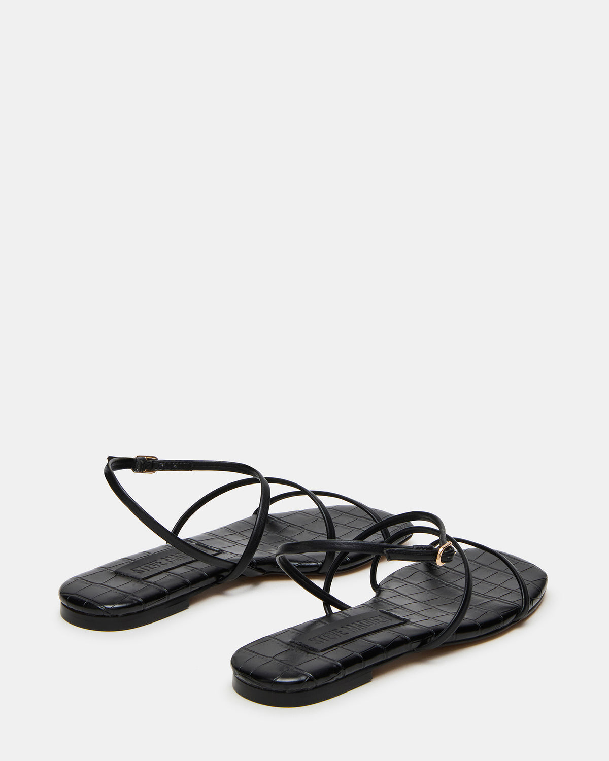 TANGO Black Square-Toe Strappy Women's Sandal - Steve Madden