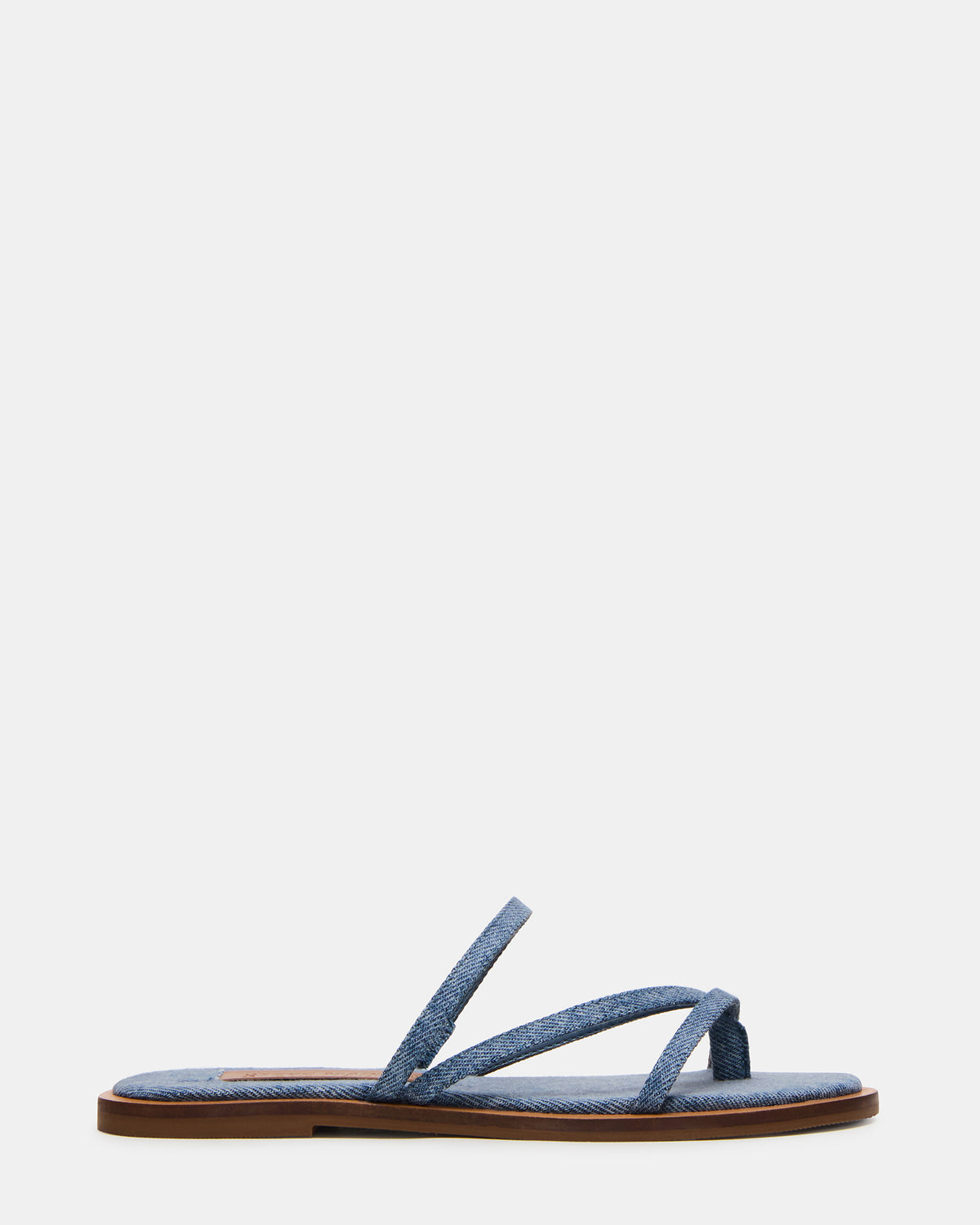 ELLERY Denim Fabric Strappy Thong Slide Women's Sandal - Steve Madden