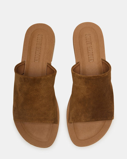 KIPP Chestnut Suede Slide Women's Sandal - Steve Madden