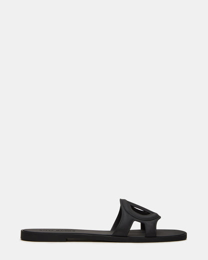 JELLIE Black Women's Square Toe Slide Sandal - Steve Madden