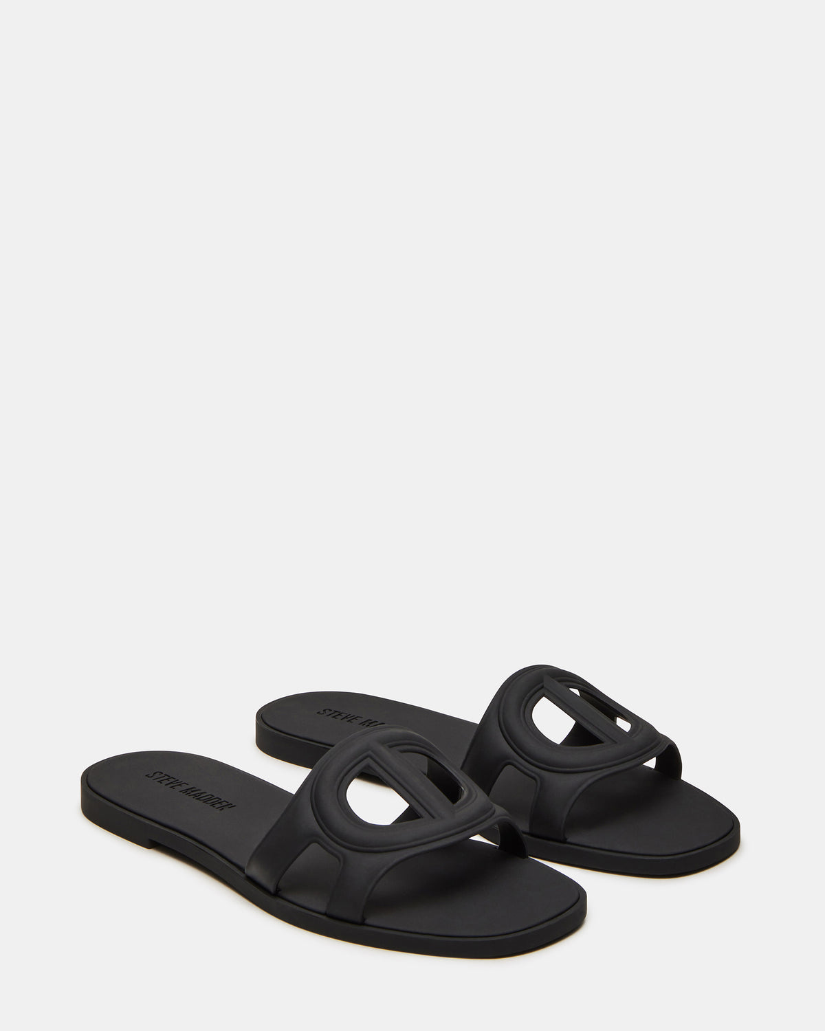 JELLIE Black Women's Square Toe Slide Sandal - Steve Madden
